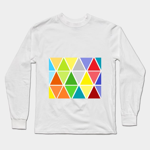 Colorful Seamless Triangle Pattern Long Sleeve T-Shirt by Dynamic Pearls